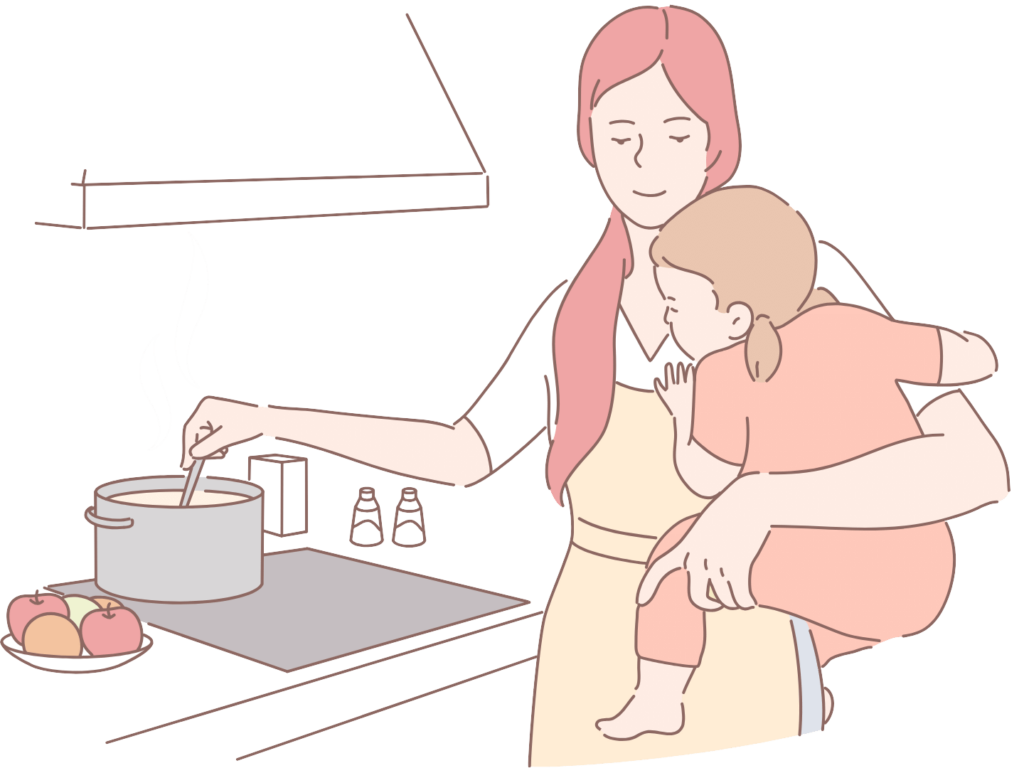 Faire la cuisine en s'occupant des enfants, mieux vaut anticiper!