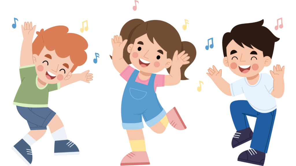 Enfants joyeuses qui dansent