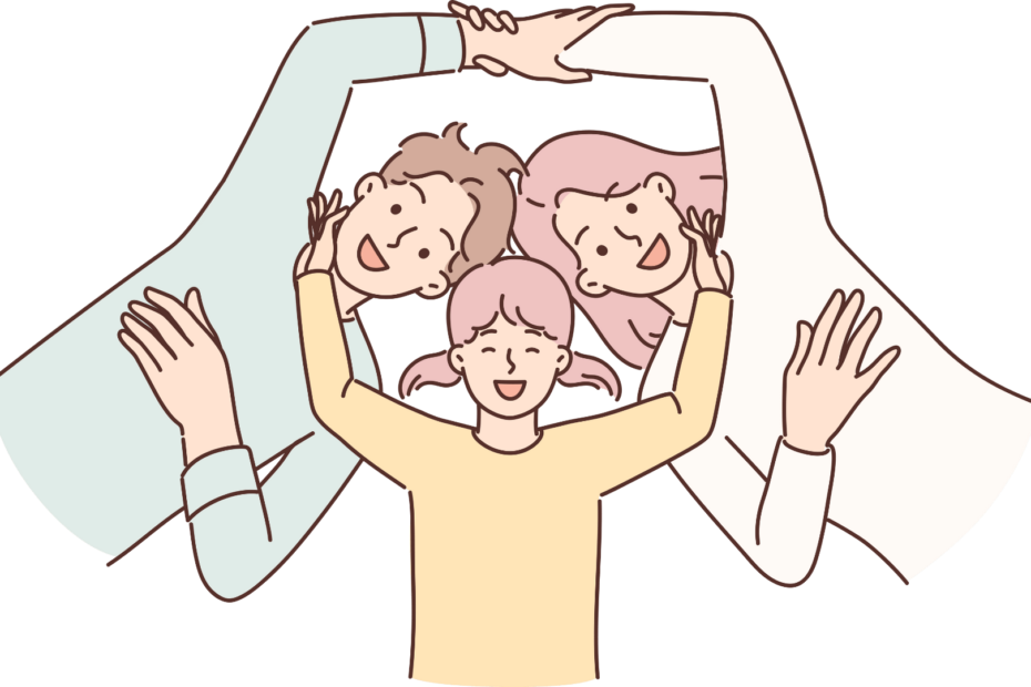 Le bonheur uni la famille